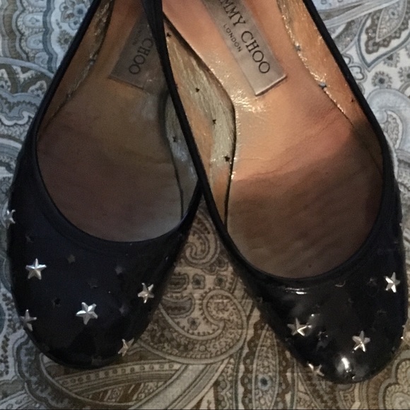 Jimmy Choo Star cut-out studded patent ballet - Picture 2 of 6